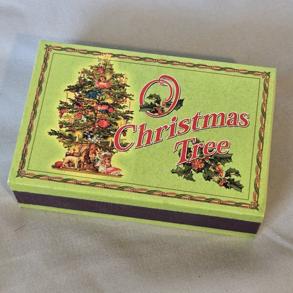 VTG Christmas Matchbox Melodies Animated "O Christmas Tree" Music Box 3" WORKS
